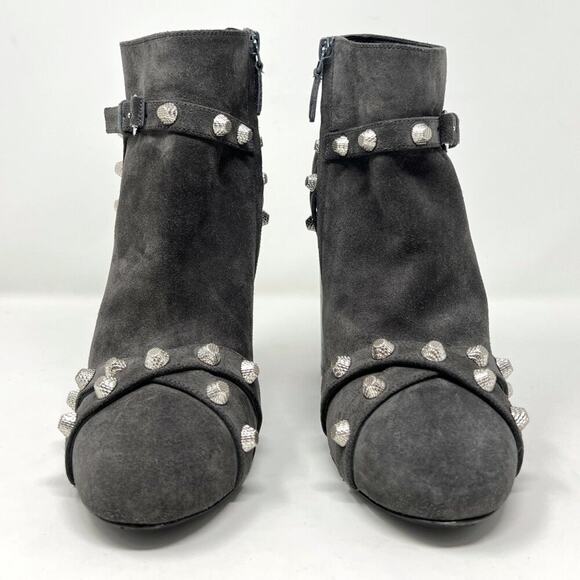 Balenciaga Grey Suede Silver Studded Ankle Boots – Size 39 – Made in Italy - Picture 2 of 8
